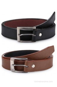 Rico Sordi Men Formal Multicolor Genuine Leather Belt(Black, Brown)